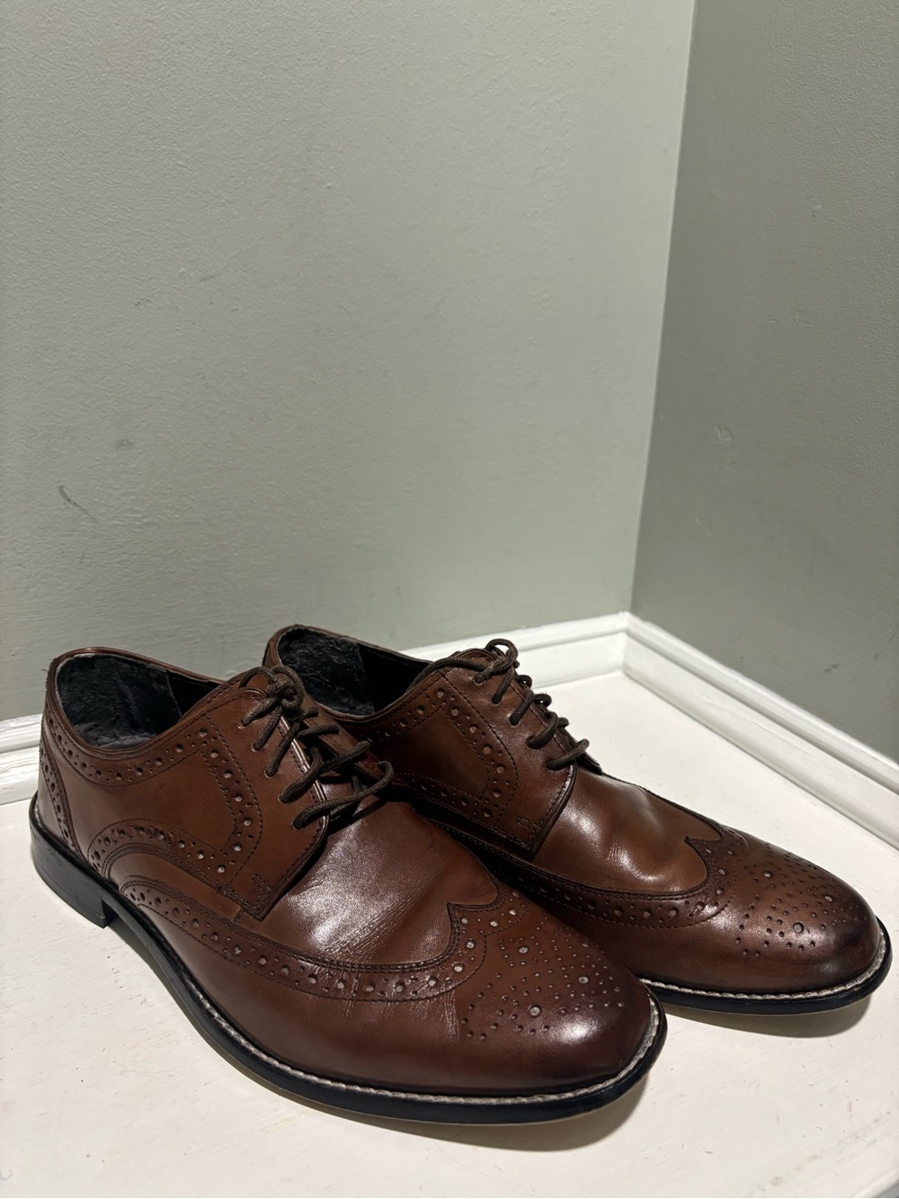 Nunn Bush Men’s Classic Brown Wingtip Brogue Dress Shoes -9.5M